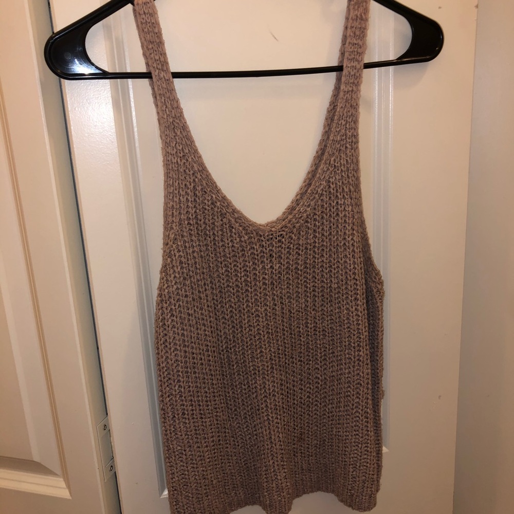 Mauve crop knit tank